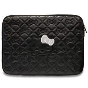 Hello Kitty Zip PU Quilted Bows dėklas 14" nešiojamajam kompiuteriui - juodas