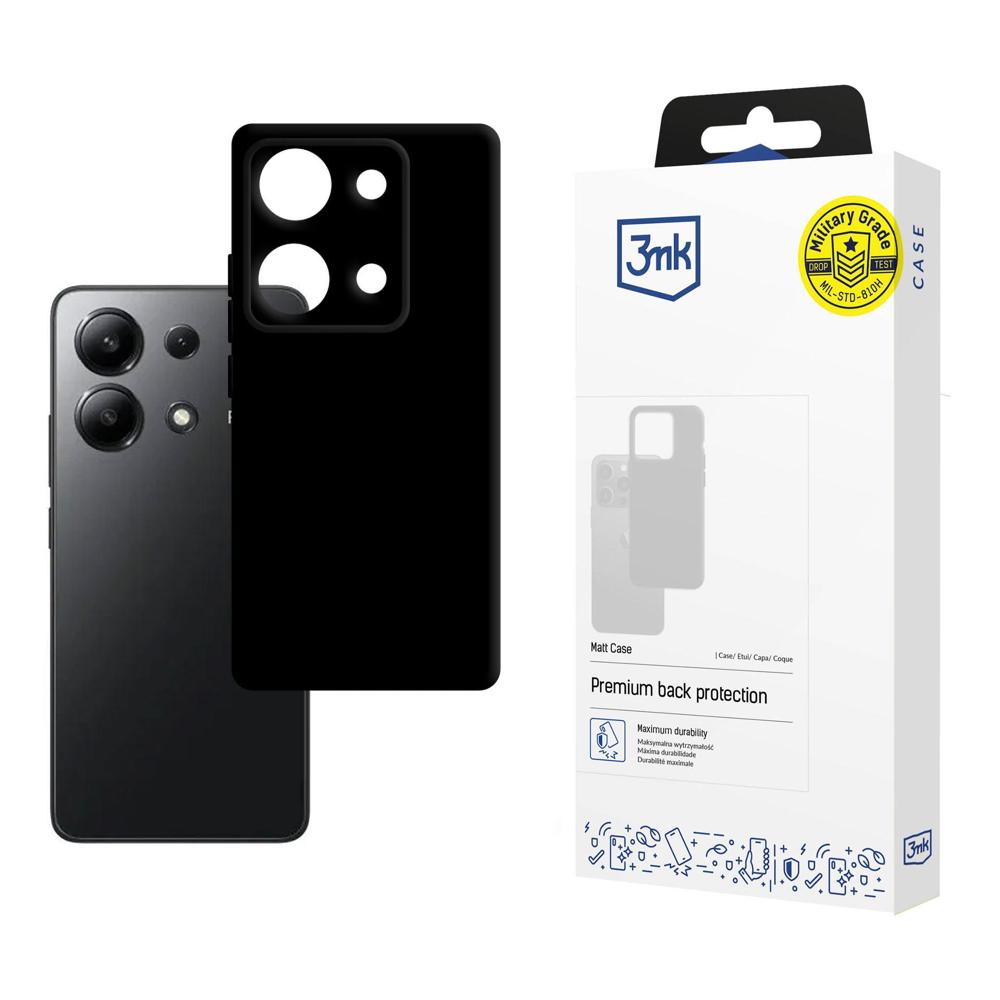 3mk matinis dėklas, skirtas Xiaomi Redmi Note 13 4G - juodas
