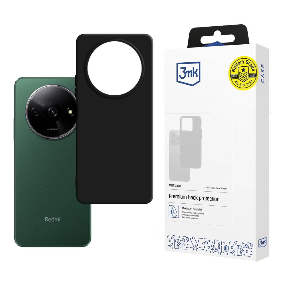 3mk matinis dėklas, skirtas Xiaomi Redmi A3 - juodas