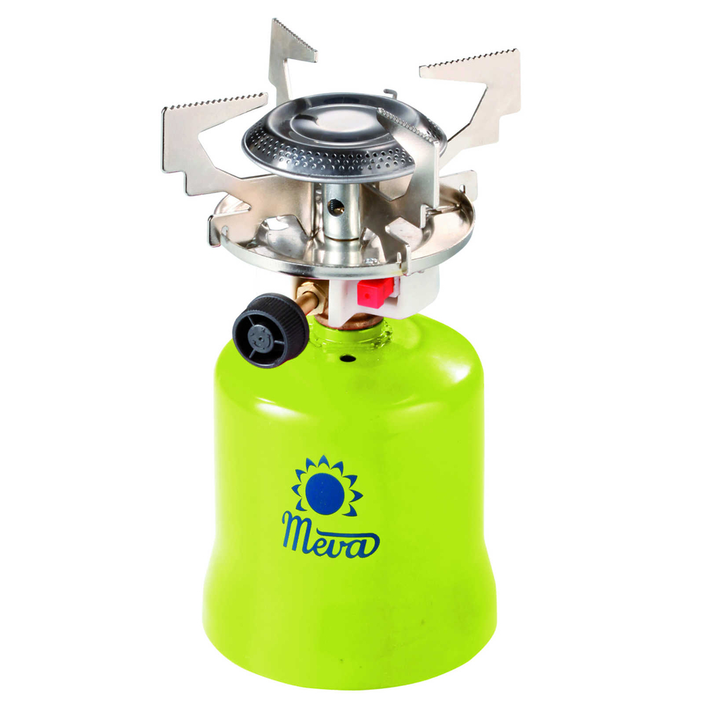 Dujų kempavimo virtuvas su pramušamais dujų balionėliais FOCUS, piezo uždegimas 1,4kW