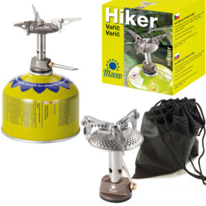 Lengviausia turisto viryklė dujų kasetėms (vožtuvas ar sriegis) HIKER 70gram 2.4kW