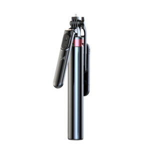 Selfie stick WH181D-Y1S 1,75 m aliuminio lydinys teleskopinis trikojis su dviguba lempa ir telefono laikiklio - juoda