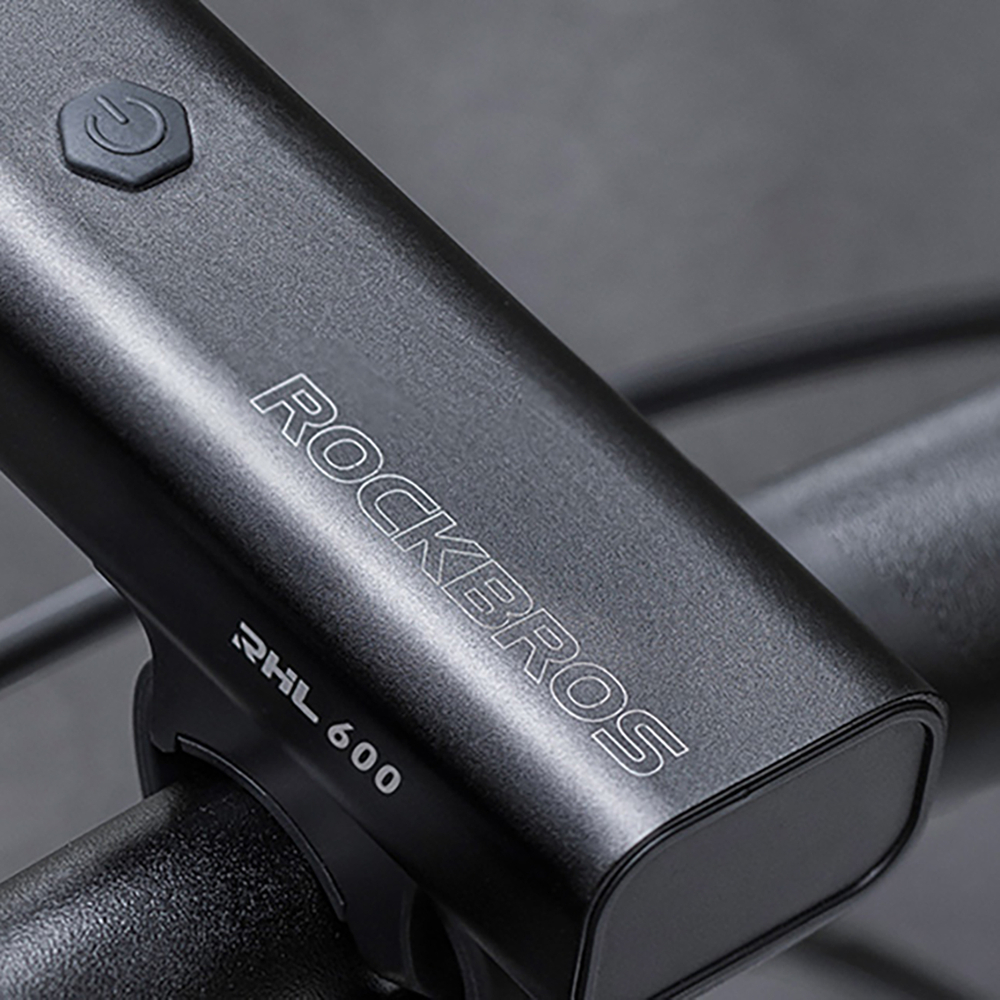 Rockbros RHL600 priekinis dviračio žibintas 600lm 2600mAh IPX6 - juodas