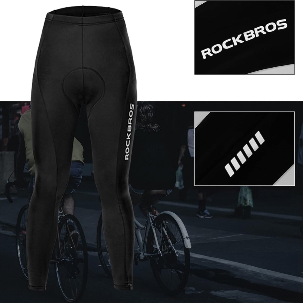 Rockbros RK2004L Dvelkūs dviratininkų kelnės su L pagalvėle - juodos spalvos