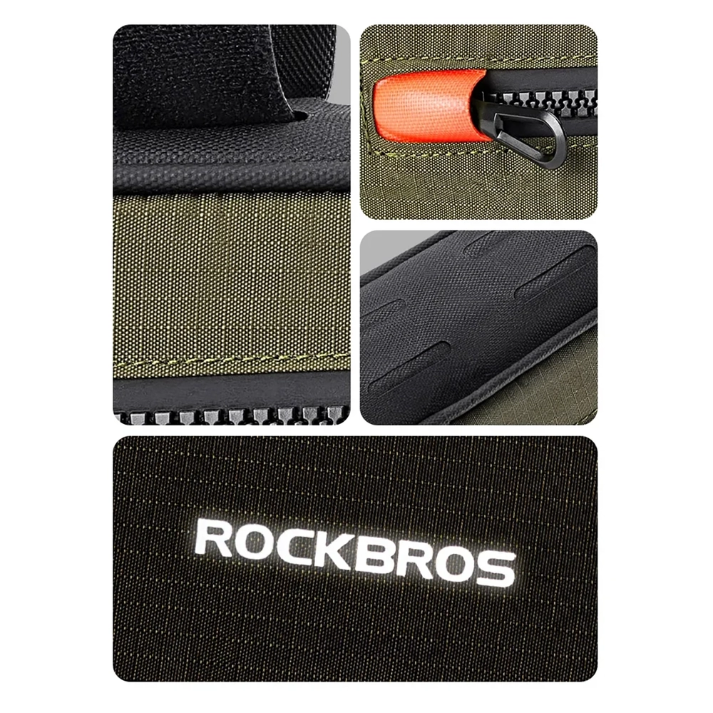 Rockbros 30120079001 dviračio krepšys 1.7 l rėmui - žalias ir juodas