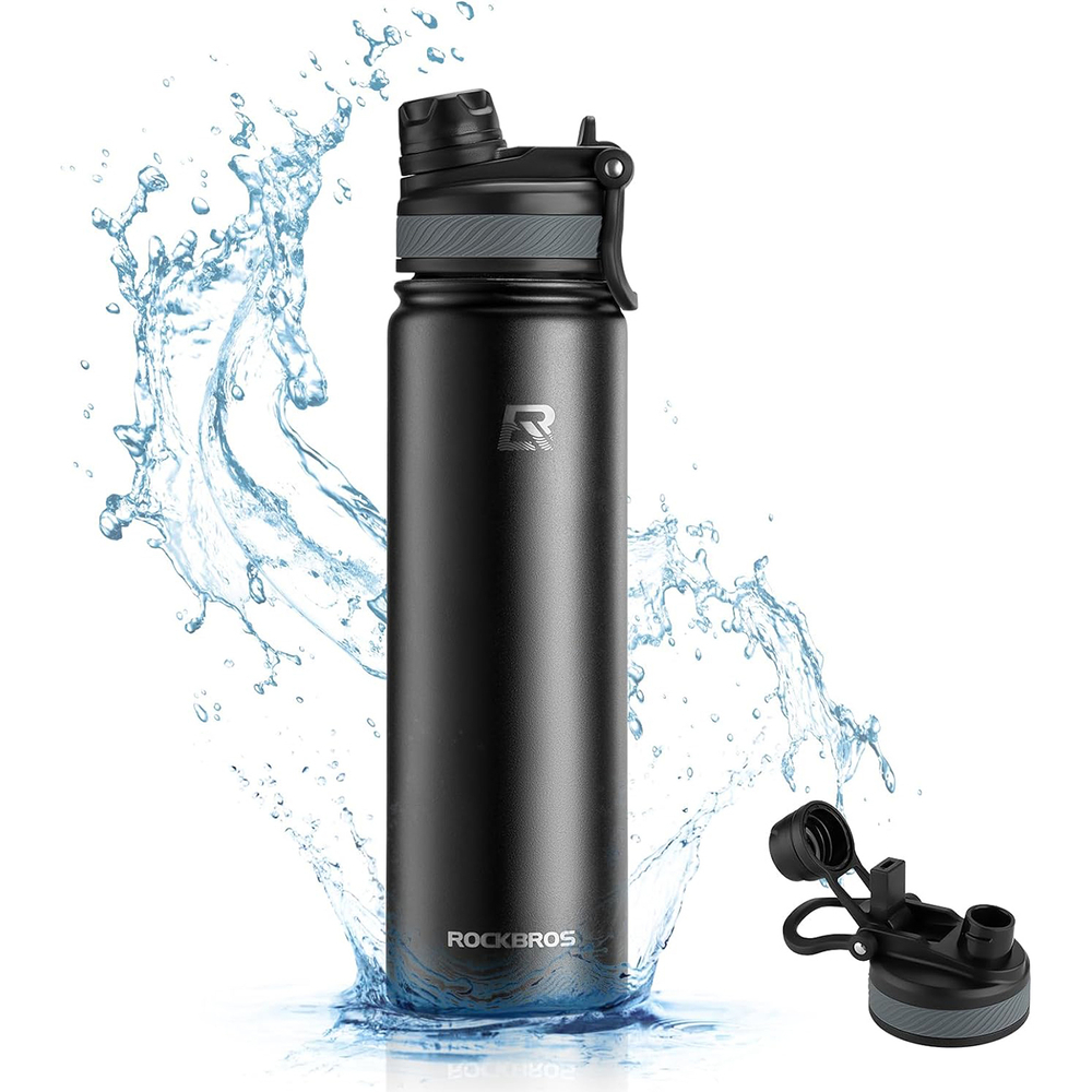 Rockbros 35210029002 terminis dviračio butelis gėrimams 650 ml - juodas