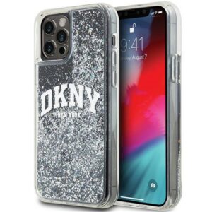 DKNY Liquid Glitter Big Logo dėklas iPhone 12/12 Pro – juodas