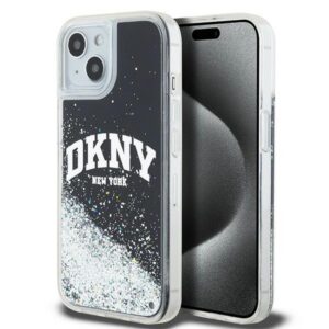 DKNY blizgus dėklas iPhone 14/15/13 – juodas