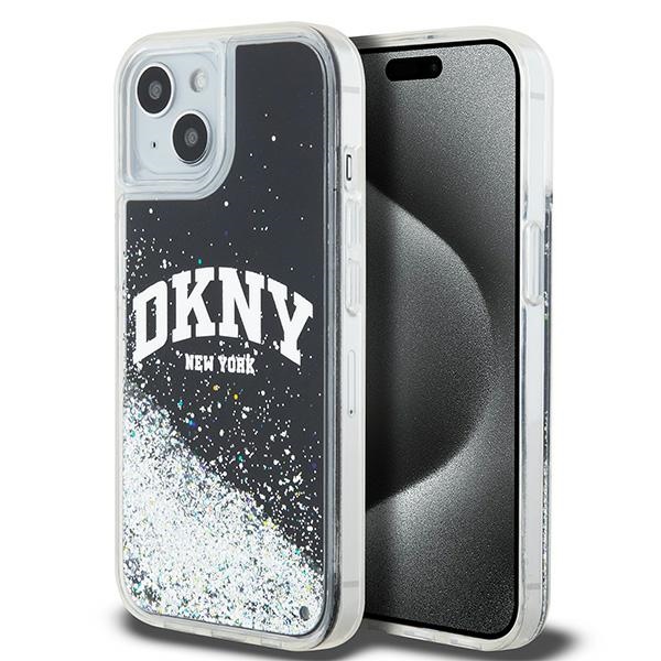 DKNY blizgus dėklas iPhone 14/15/13 – juodas