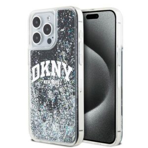 DKNY Liquid Glitter Big Logo dėklas iPhone 14 Pro Max – juodas