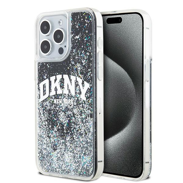DKNY Liquid Glitter Big Logo dėklas iPhone 14 Pro Max – juodas