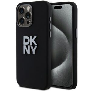DKNY silikoninis dėklas iPhone 15 Pro – juodas