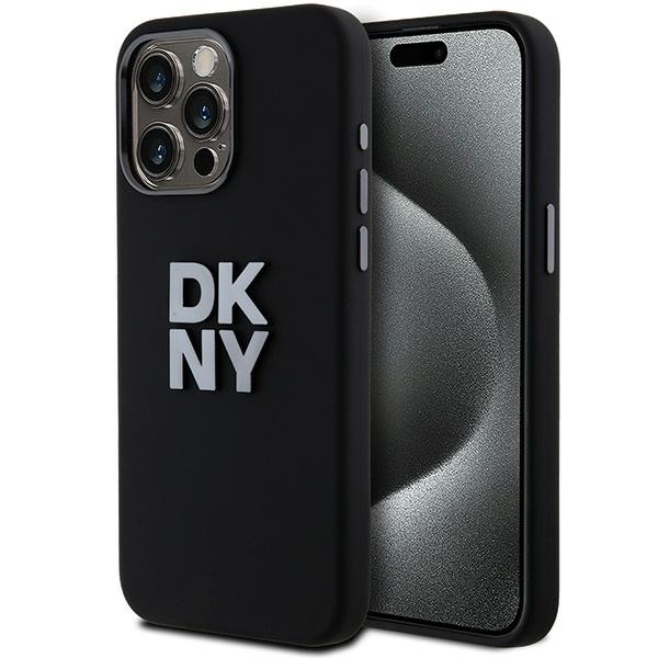 DKNY silikoninis dėklas iPhone 15 Pro – juodas