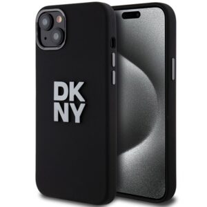 DKNY silikoninis dėklas iPhone 15 Plus / 14 Plus – juodas
