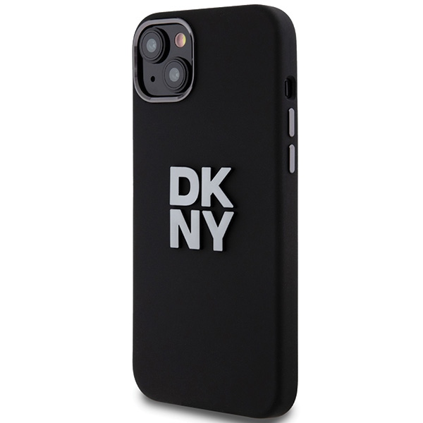 DKNY silikoninis dėklas iPhone 15 Plus / 14 Plus – juodas