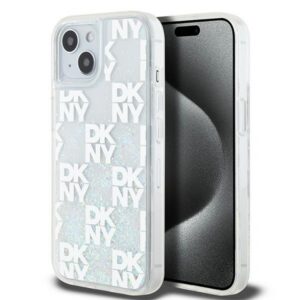 DKNY Liquid Glitter dėklas iPhone 15/14/13 – rožinis