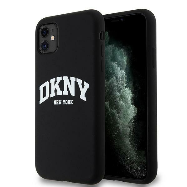 DKNY MagSafe silikoninis dėklas iPhone 11/XR – juodas