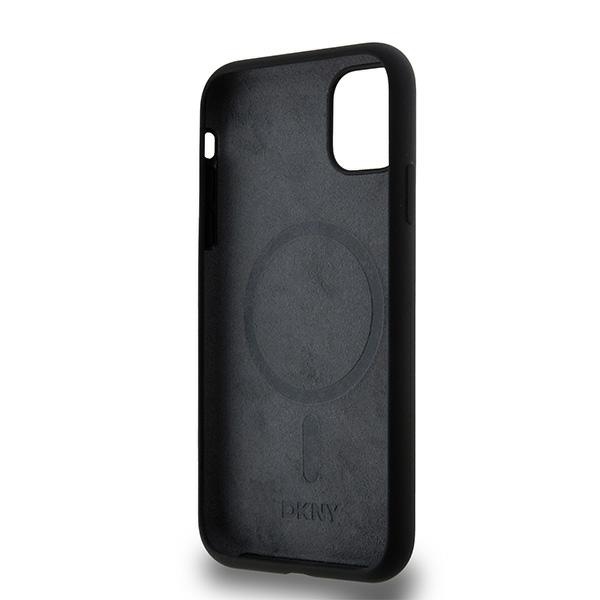 DKNY MagSafe silikoninis dėklas iPhone 11/XR – juodas