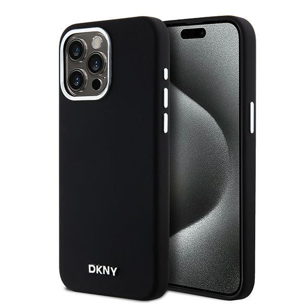 DKNY silikoninis MagSafe dėklas iPhone 14 Pro Max – juodas