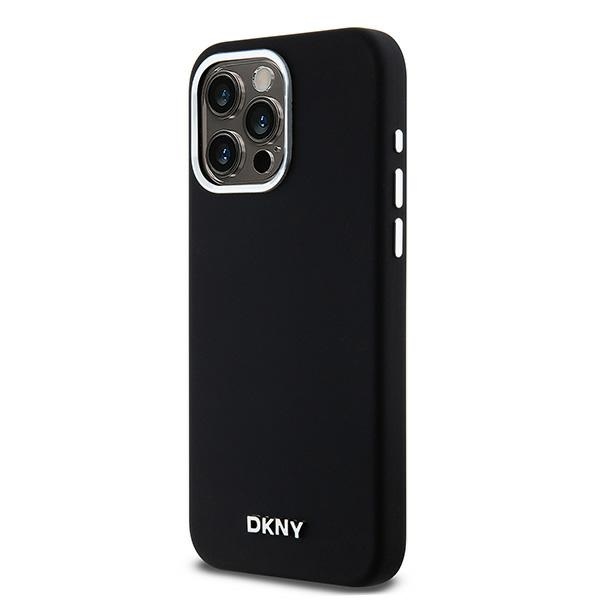 DKNY silikoninis MagSafe dėklas iPhone 14 Pro Max – juodas