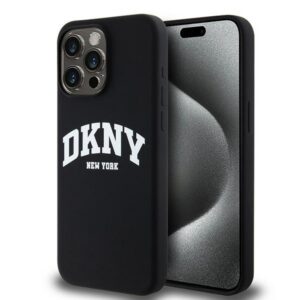 DKNY MagSafe silikoninis dėklas iPhone 14 Pro Max – juodas