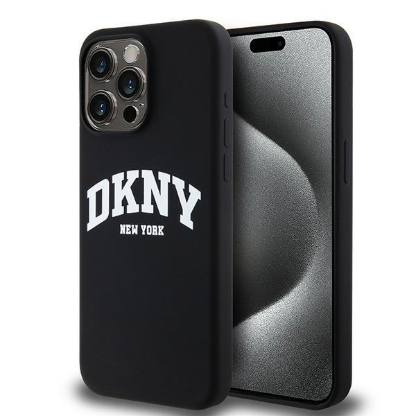 DKNY MagSafe silikoninis dėklas iPhone 14 Pro Max – juodas