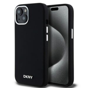 DKNY MagSafe silikoninis dėklas iPhone 15/14/13 – juodas
