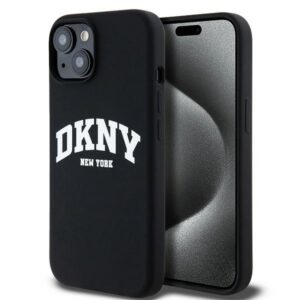 DKNY MagSafe silikoninis dėklas iPhone 15/14/13 – juodas