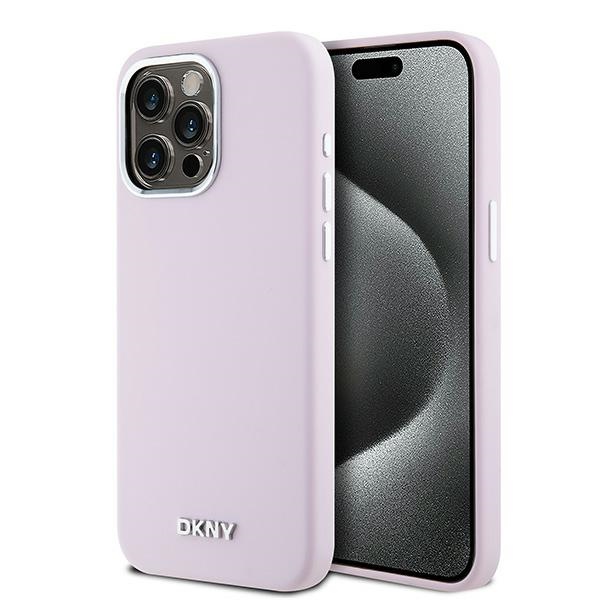 DKNY MagSafe silikoninis dėklas iPhone 15 Pro Max – rožinis