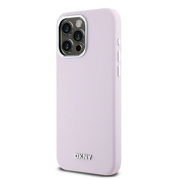 DKNY MagSafe silikoninis dėklas iPhone 15 Pro Max – rožinis