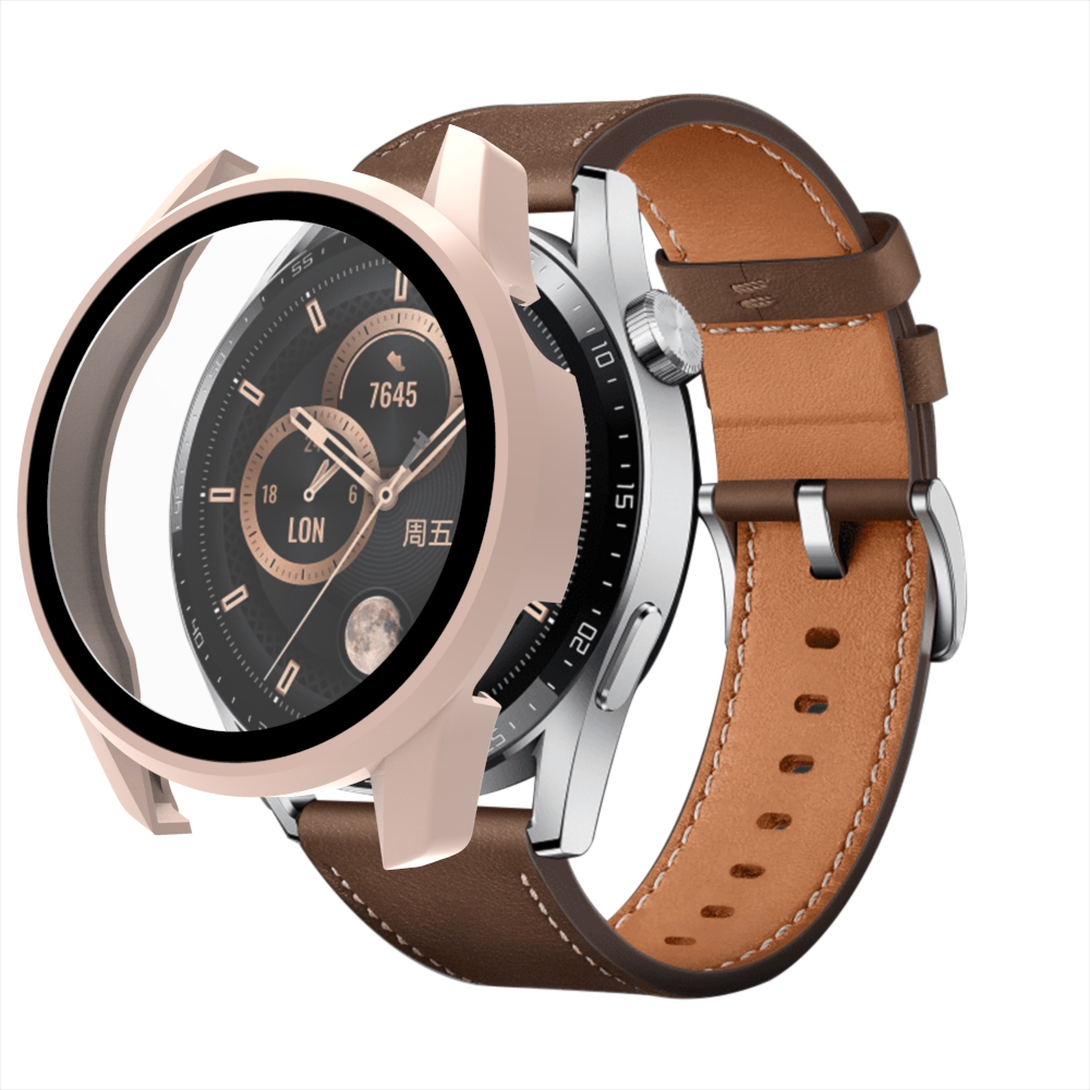 Apsauginis stiklas su dėkliuku Huawei Watch GT3 42mm – rožinis