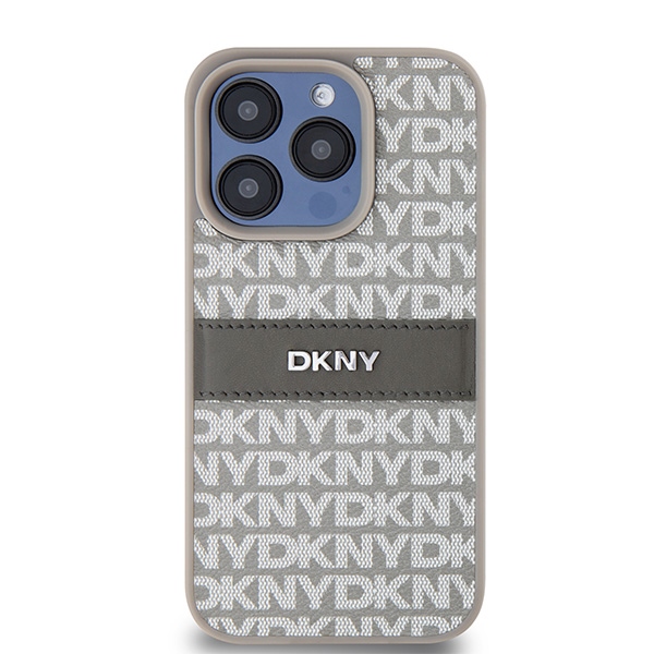 DKNY odinis dėklas iPhone 15 Pro – smėlinis