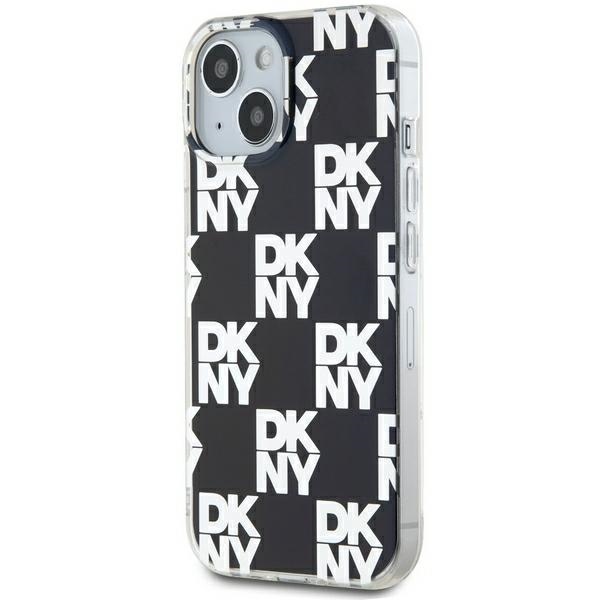 DKNY IML Checkered Mono Pattern dėklas iPhone 15/14/13 – juodas