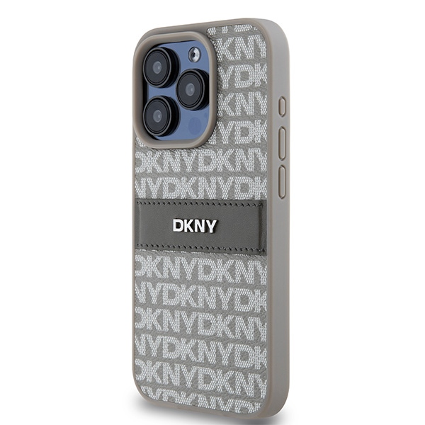 DKNY odinis dėklas iPhone 15 Pro Max – smėlinis