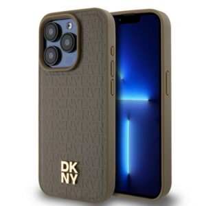 DKNY MagSafe dėklas iPhone 14 Pro – rudas