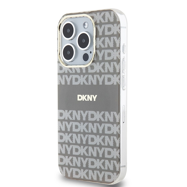 DKNY MagSafe dėklas iPhone 15 Pro – smėlio spalvos