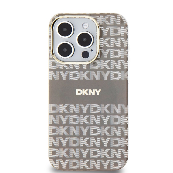 DKNY MagSafe dėklas iPhone 15 Pro Max – smėlinis