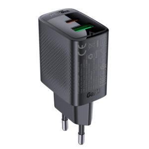 Acefast A78 GaN USB-A / USB-C PD 20W tinklo įkroviklis - juodas