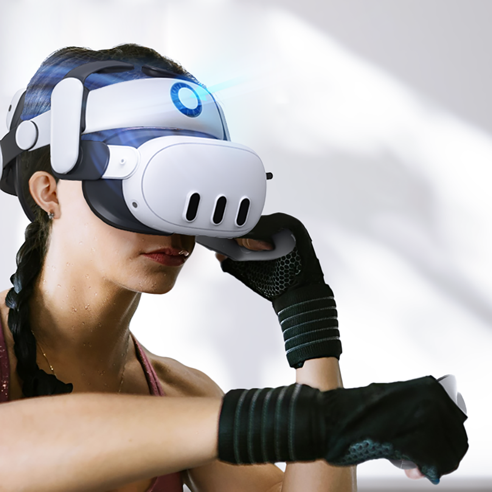 BoboVR S3 Pro dirželis Meta Quest 3 VR ausinėms + B100 išorinė baterija – juoda ir balta