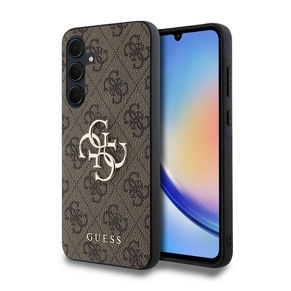 Guess 4G Big Metal Logo dėklas Samsung Galaxy A35 – rudas