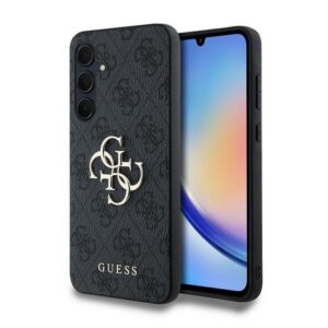 Guess 4G Big Metal Logo dėklas Galaxy A35 – juodas