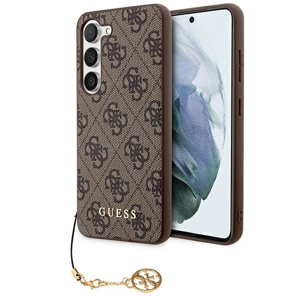 Guess 4G Charms dėklas Samsung Galaxy A35 – rudas