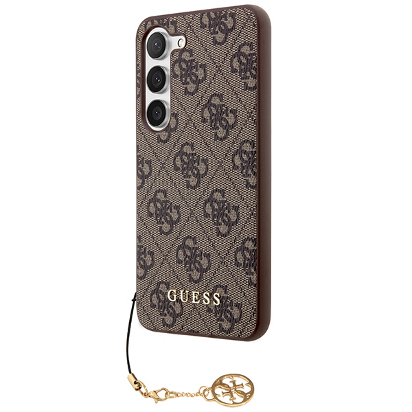 Guess 4G Charms dėklas Samsung Galaxy A35 – rudas