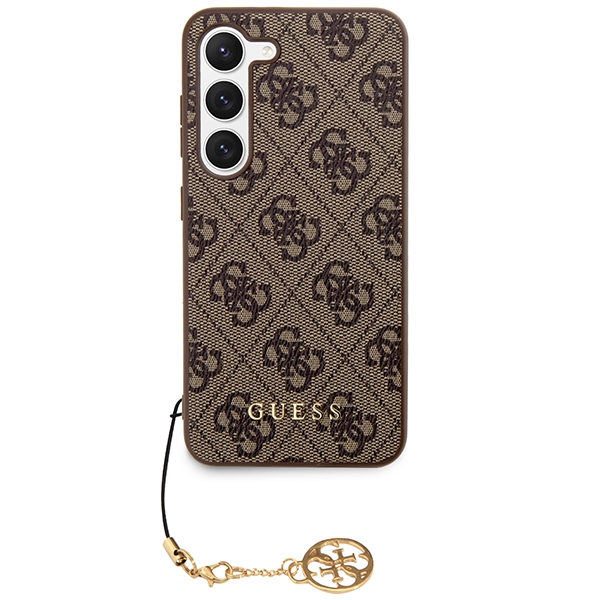 Guess 4G Charms dėklas Samsung Galaxy A35 – rudas