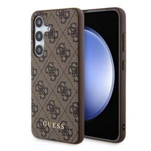 Guess 4G Metal Gold Logo dėklas Samsung Galaxy A35 – rudas