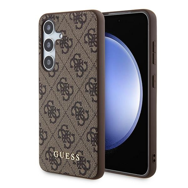 Guess 4G Metal Gold Logo dėklas Samsung Galaxy A35 – rudas