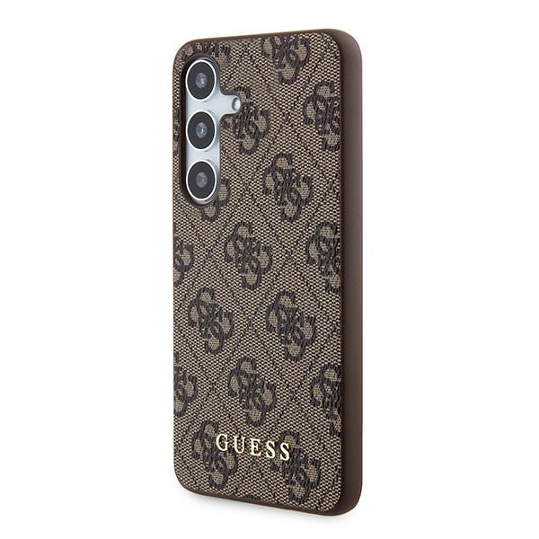Guess 4G Metal Gold Logo dėklas Samsung Galaxy A35 – rudas