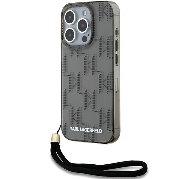 Karl Lagerfeld KL Pattern dėklas iPhone 15 Pro – juodas