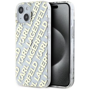Karl Lagerfeld IML Fullover Logo dėklas, skirtas iPhone 15 / 14 / 13 - auksinis