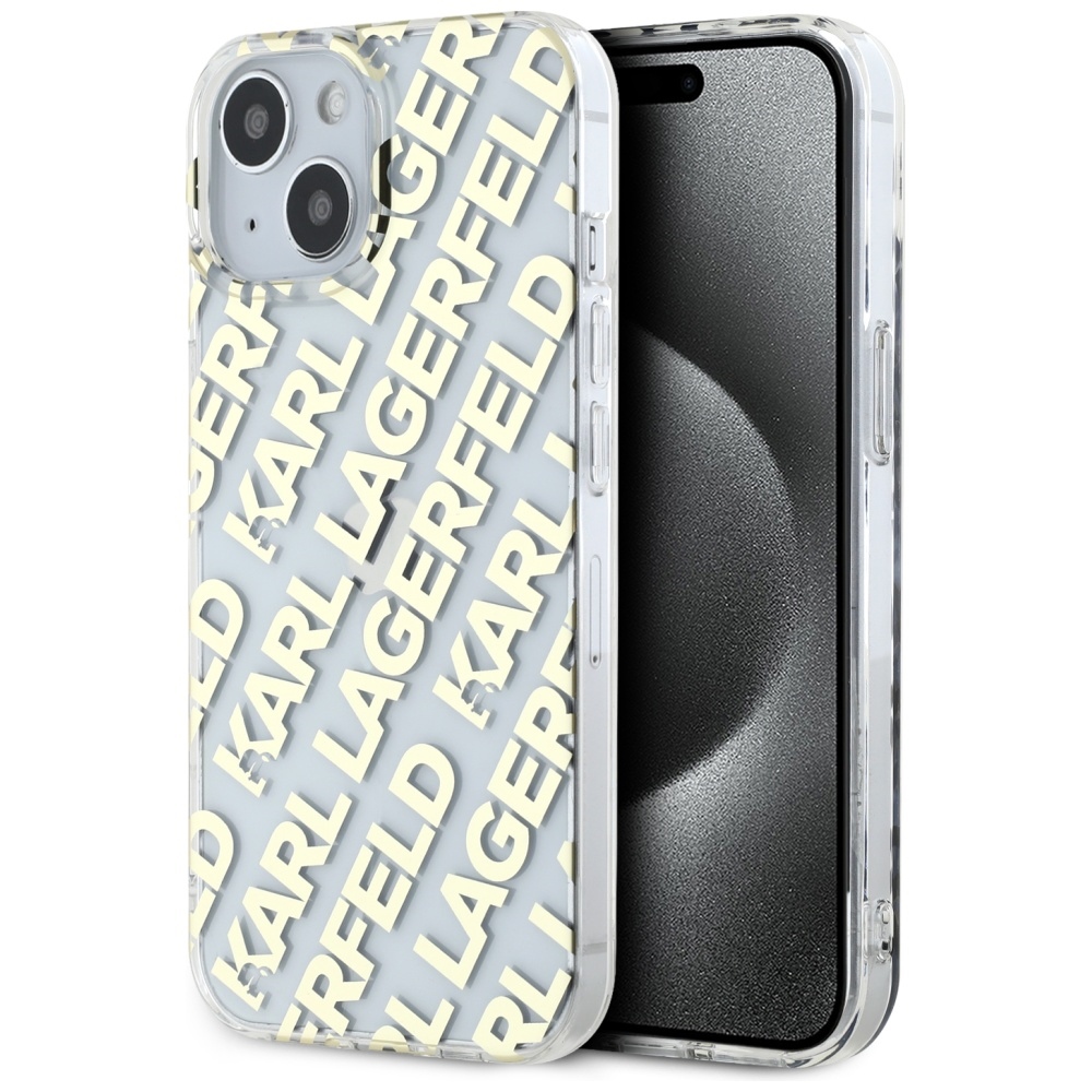 Karl Lagerfeld IML Fullover Logo dėklas, skirtas iPhone 15 / 14 / 13 - auksinis